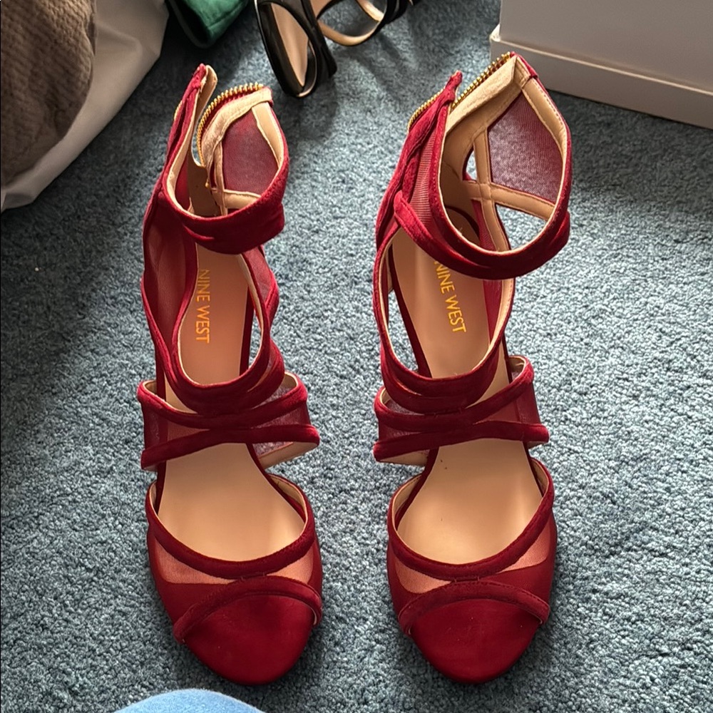 Nine West Red Strappy Heels